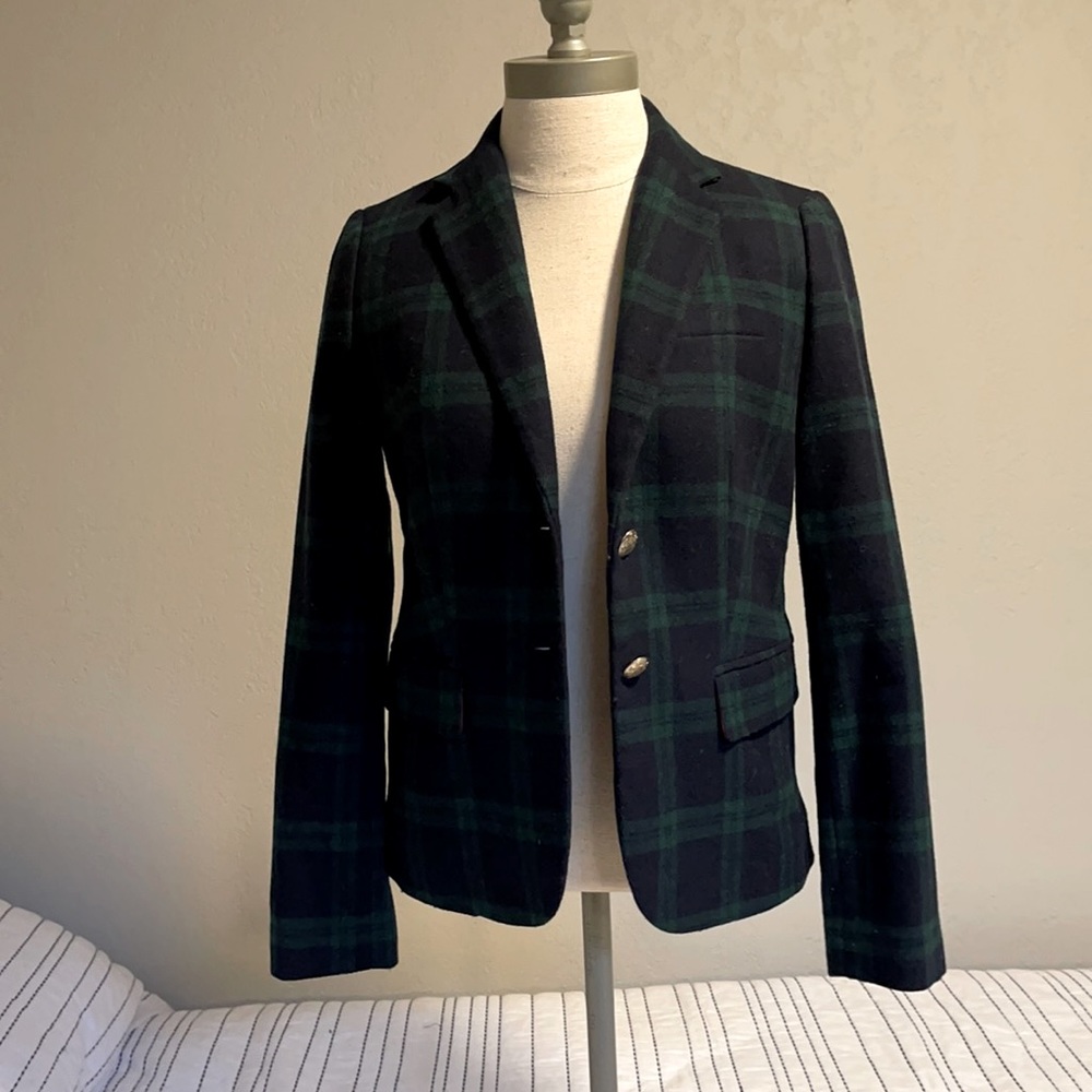 Jcrew Blazer 00 Green Plaid
